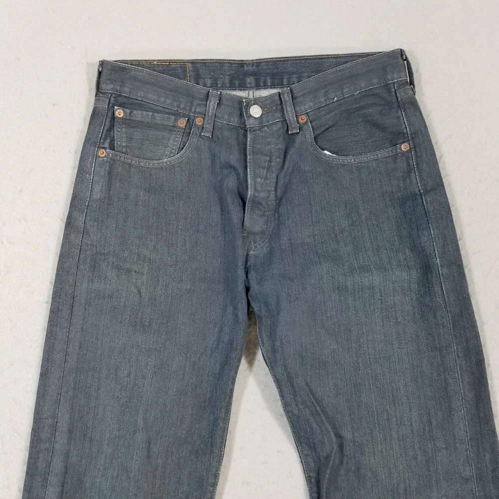 Levi's 501 jeans men's 32x34 original button fly straight blue denim pants retro